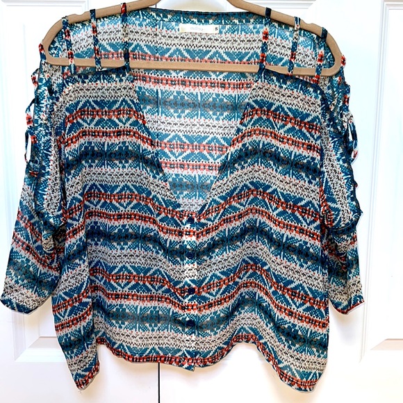 NWOT LF Millau Sheer Printed Top - Picture 2 of 7